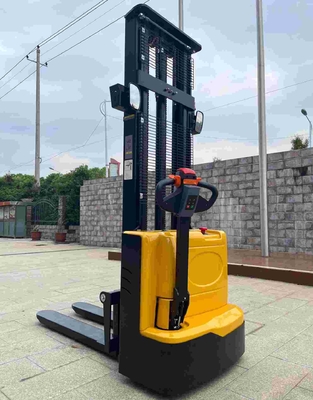 1.5t 1500kg Full Electric Walkie Stacker With 18 Months Warranty For Support Production Process