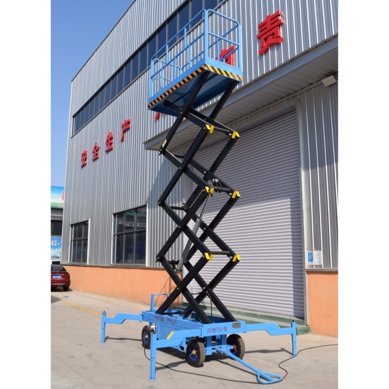 450kg load capacity 8m 10m self-propelled double scissor lift height aerial work electric hydraulic platform lift