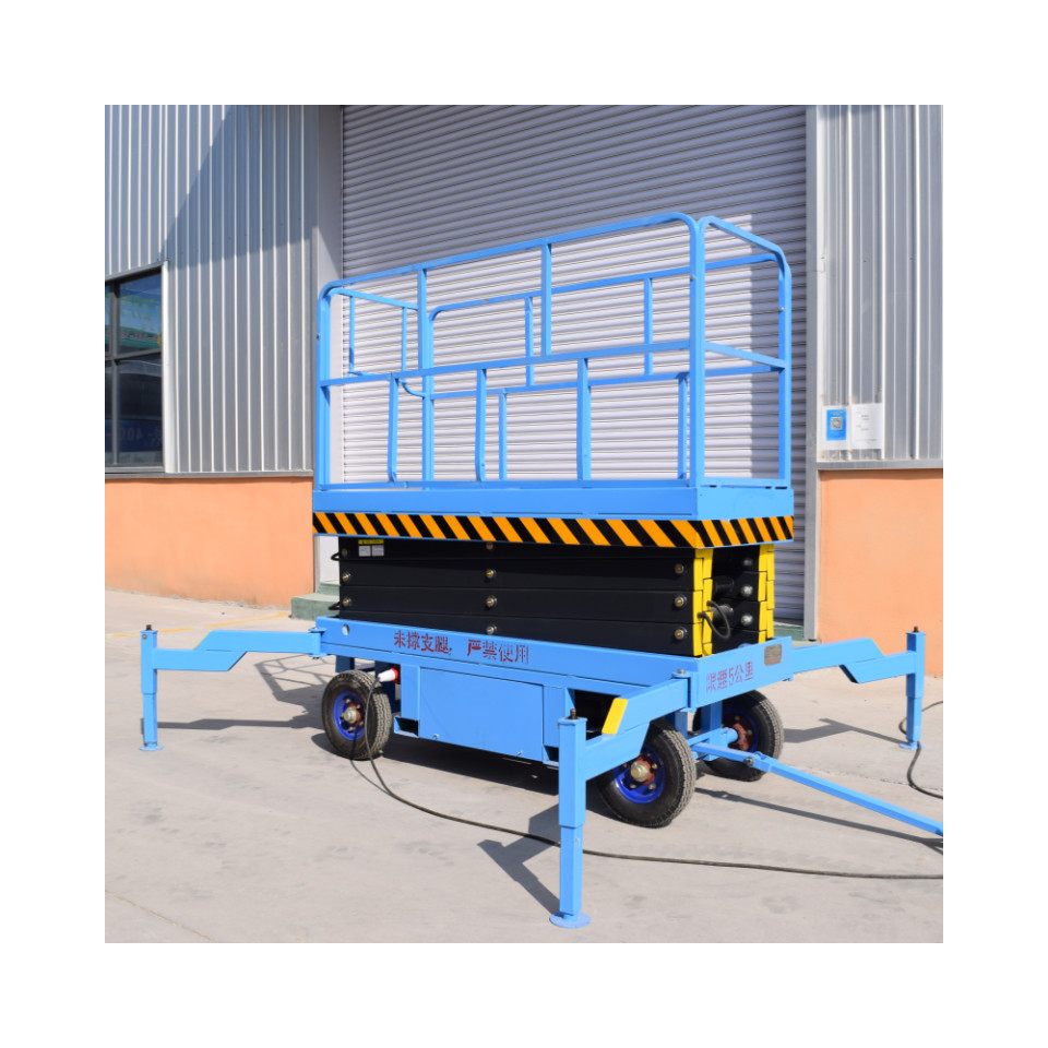 450kg load capacity 8m 10m self-propelled double scissor lift height aerial work electric hydraulic platform lift