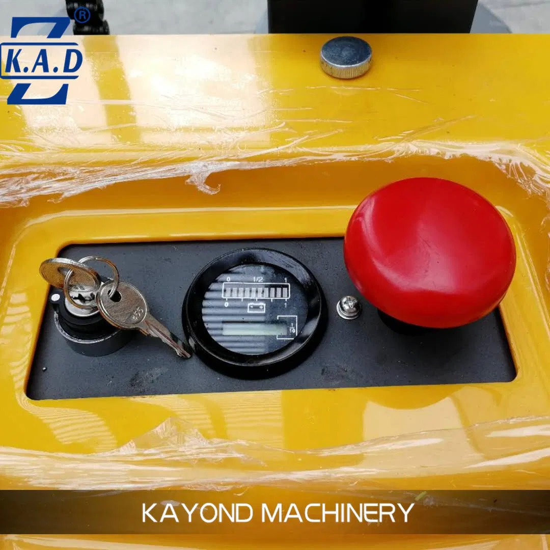 Electric Pallet Stacker with Adjustable Forks 1.5 Ton Load Capacity and DC Motor for Efficient Warehouse Operations