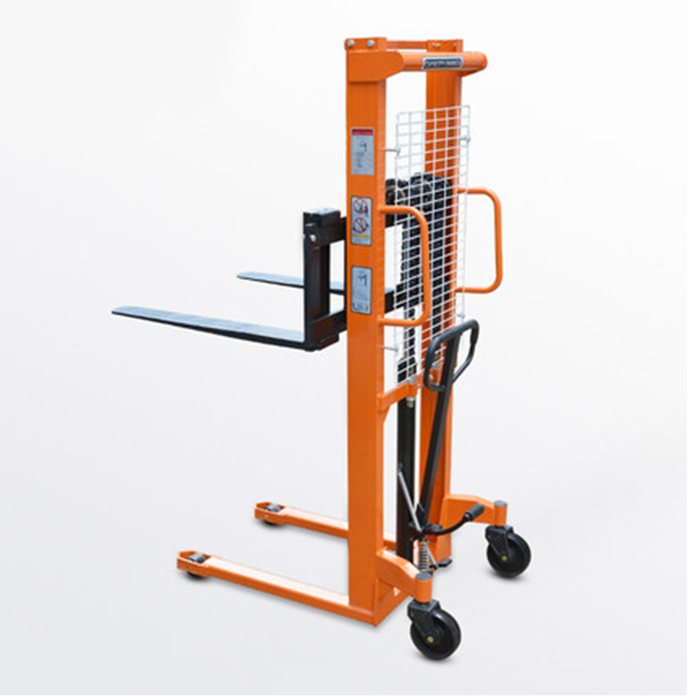 3M Secure 280mm Double Mast 1T Manual Forklift Stacker Trolley